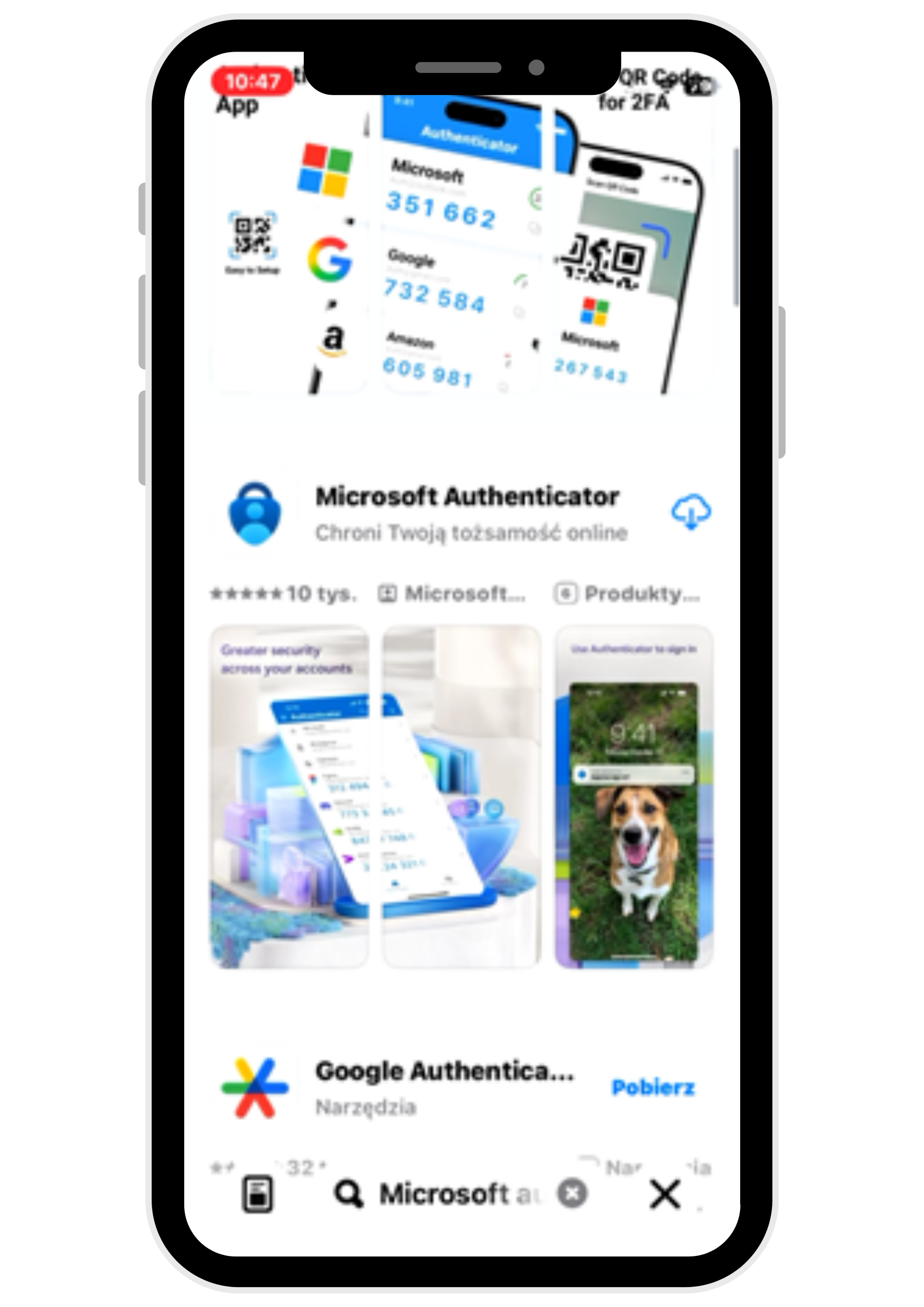 Zainstaluj Microsoft Authenticator